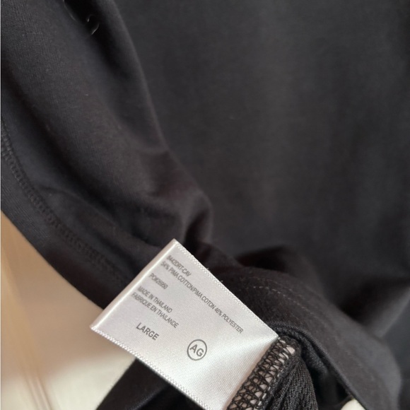 AG Adriano Goldschmid black short sleeve mock turtleneck Pima cotton large - Picture 10 of 10